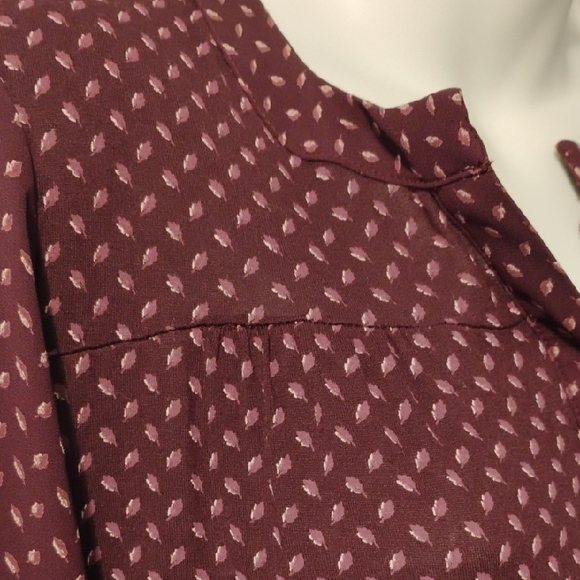 LOFT Maroon Patterned Blouse - Picture 4 of 8